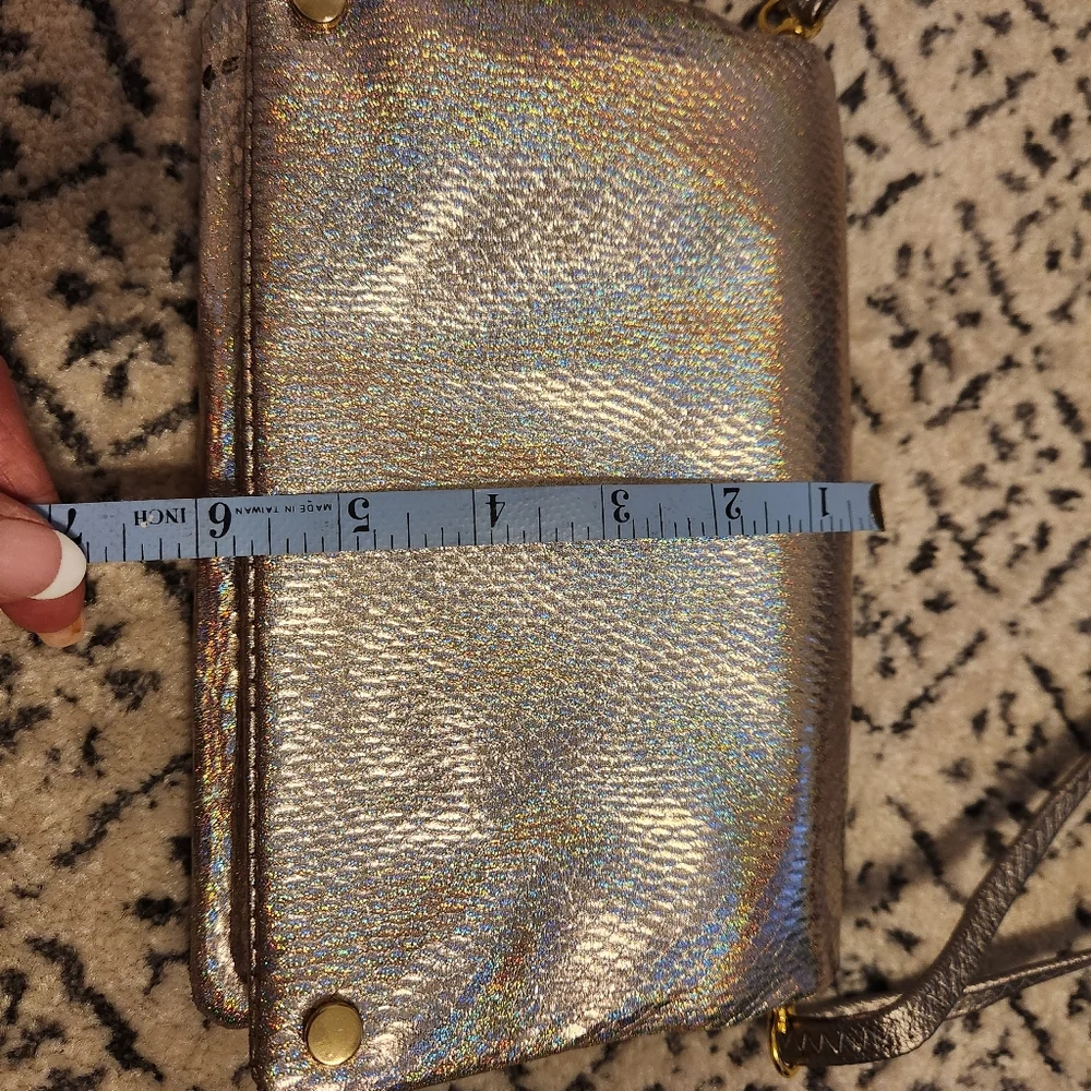 Street Level Crossbody Metallic Handbag Plain or Chain Straps Dress Up or Down